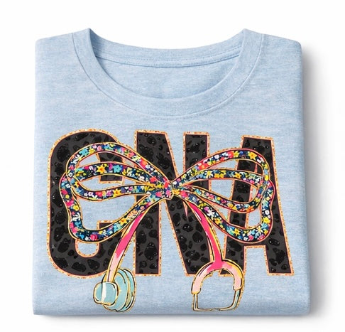 CNA Bow Stethoscope Tee